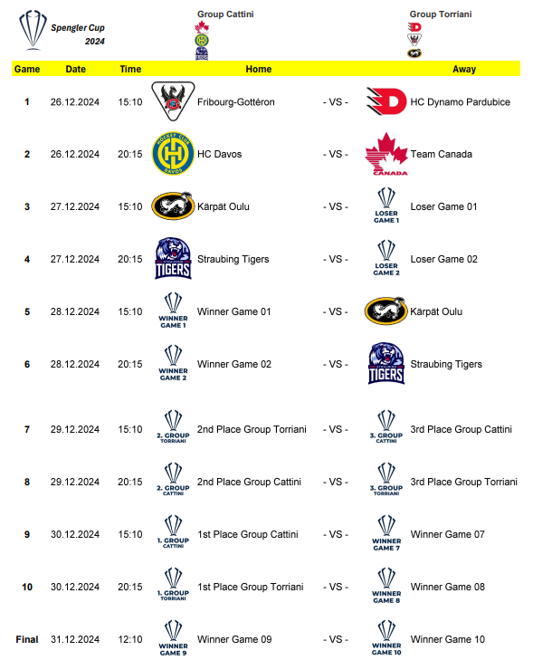 Blog 2024/2025 Team Canada Schedules